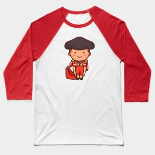 Cute Spanish Matador Bullfighter Baseball T-Shirt